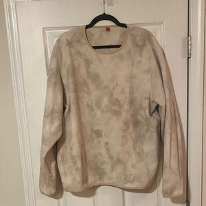 Lululemon Lab Mens Beige Tie-Dye Fleece Crewneck Sweatshirt XL